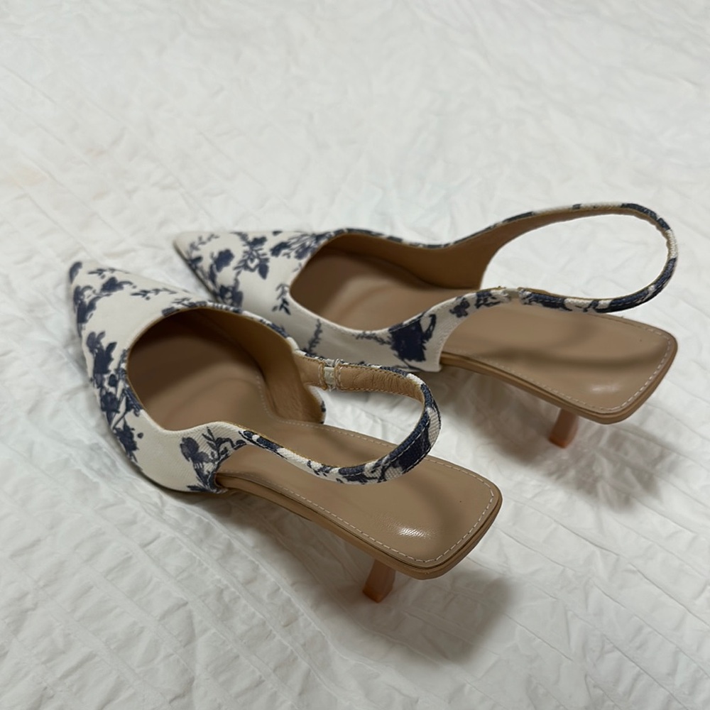 Floral Slingback Heels